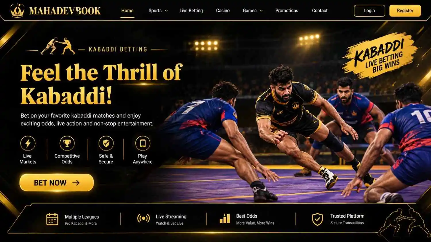 kabbadi betting hero banner of mahadevbook